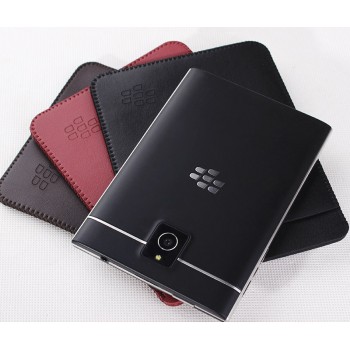 Кожаный мешок с внешним карманом для Blackberry Passport Черный