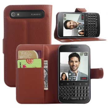 Чехол портмоне подставка с защелкой для Blackberry Classic Коричневый