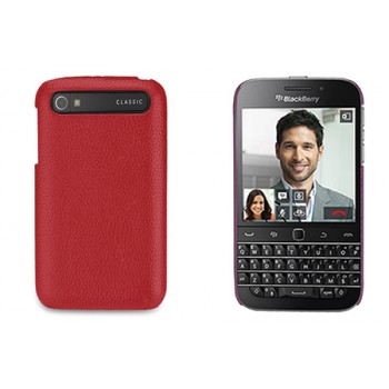 Кожаный чехол накладка (нат. кожа) для Blackberry Classic Красный