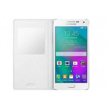Кожаный чехол смартфлип с окном вызова для Samsung Galaxy A7 Белый
