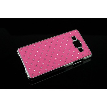 Пластиковый чехол со стразами для Samsung Galaxy A7 Розовый