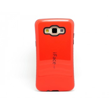 Силиконовый эргономичный непрозрачный чехол с нескользящими гранями для Samsung Galaxy A7 Красный