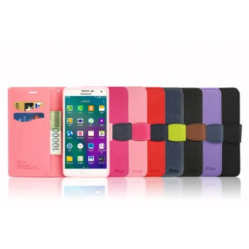 Текстурный чехол портмоне подставка на силиконовой основе с защелкой для Samsung Galaxy A3