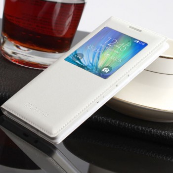 Чехол флип с окном вызова на пластиковой основе для Samsung Galaxy A3 Белый