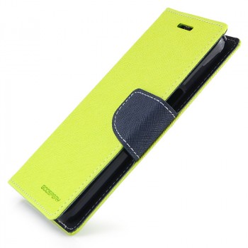 Текстурный чехол флип с застежкой на силиконовой основе для Samsung Galaxy Grand Prime Зеленый