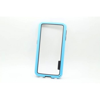 Двухкомпонентный бампер силикон/поликарбонат для Samsung Galaxy S6 (g9200) Голубой
