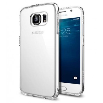 Гибридный двухкомпонентный антиударный премиум чехол экстрим защита с транспарентной крышкой для Samsung Galaxy S6 Белый