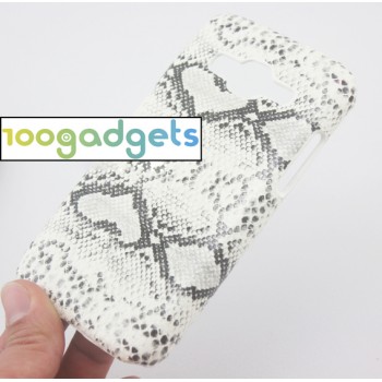 Пластиковый матовый дизайнерский чехол с текстурным принтом Змея для Samsung Galaxy Core Prime Белый