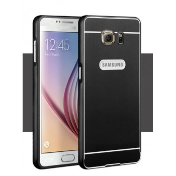 Двухкомпонентный чехол с металлическим бампером и поликарбонатной накладкой для Samsung Galaxy S6 Черный
