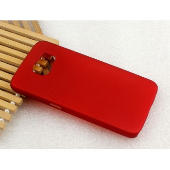 Пластиковый матовый металлик чехол для Samsung Galaxy S6 Красный