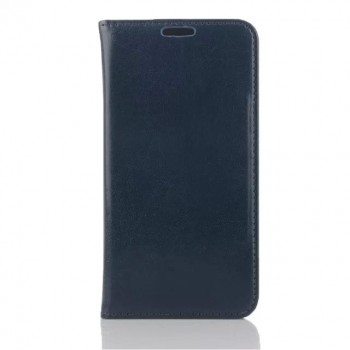 Чехол портмоне подставка на пластиковой основе для Samsung Galaxy S6 Синий