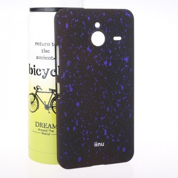 Пластиковый матовый дизайнерский чехол с голографическим принтом Звезды для Microsoft Lumia 640 XL Фиолетовый