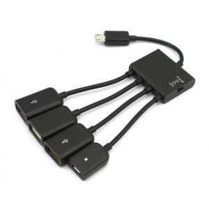 Хаб MicroUSB-USB OTG для подключения 4-х периферийных USB устройств
