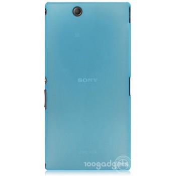 Пластиковый матовый полупрозрачный чехол для Sony Xperia Z Ultra Синий
