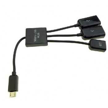 Хаб MicroUSB-USB OTG для подключения 3-х периферийных USB устройств