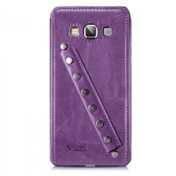 Эксклюзивный кожаный чехол оболочка с дизайнерским кистевым ремнем ручной работы для Samsung Galaxy A5 Фиолетовый