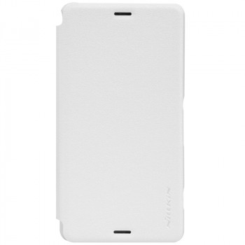 Чехол флип на пластиковой нескользящей основе для Sony Xperia Z3 Compact (d5803) Белый