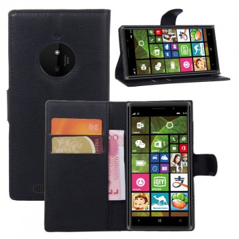 Чехол портмоне подставка зернистой текстуры с защелкой для Nokia Lumia 830