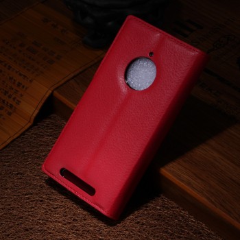 Чехол портмоне подставка зернистой текстуры с защелкой для Nokia Lumia 830 Красный