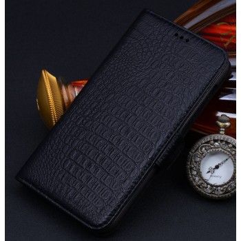 Кожаный чехол портмоне (нат. кожа крокодила) для Huawei Honor 4X Черный