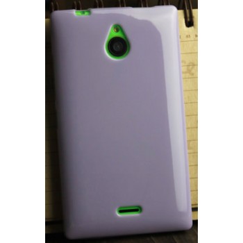 Силиконовый глянцевый непрозрачный чехол для Nokia X2 Фиолетовый