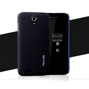 Пластиковый матовый чехол с повышенной шероховатостью для Lenovo A859 Ideaphone Черный