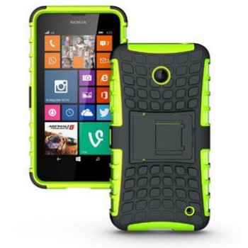 Чехол экстрим защита силикон-пластик для Nokia Lumia 630 Зеленый