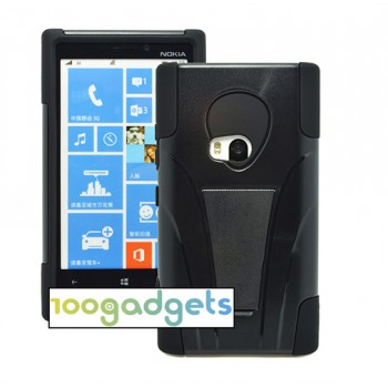Антиударный силиконовый чехол с поликарбонатной крышкой и ножкой-подставкой для Nokia Lumia 920