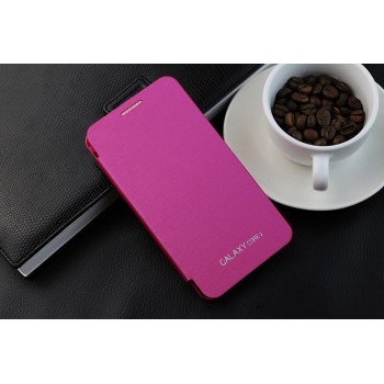 Полиуретановый встраиваемый чехол флип для Samsung Galaxy Core 2 Розовый