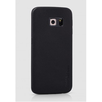 Пластиковый матовый премиум чехол с кожаным покрытием для Samsung Galaxy S6 Edge Черный