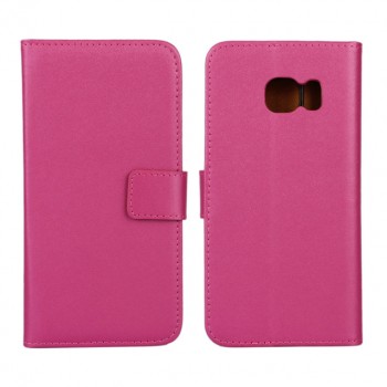 Чехол портмоне подставка с магнитной защелкой для Samsung Galaxy S6 Edge Пурпурный