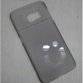 Пластиковый матовый полупрозрачный дизайнерский чехол Smile для Samsung Galaxy S6 Edge Черный