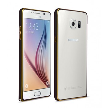 Металлический бампер с золотой окантовкой для Samsung Galaxy S6