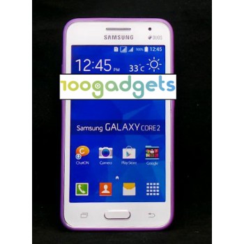 Гибридный транспарентный флуоресцентный чехол силикон/поликарбонат для Samsung Galaxy Core 2 Фиолетовый