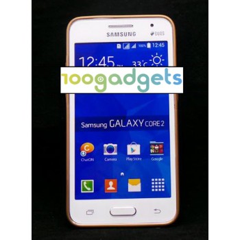 Гибридный транспарентный флуоресцентный чехол силикон/поликарбонат для Samsung Galaxy Core 2 Коричневый