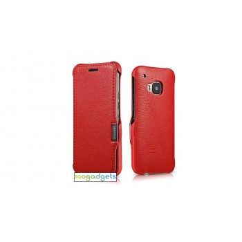Кожаный чехол горизонтальная книжка (нат. кожа) для HTC One M9 Красный