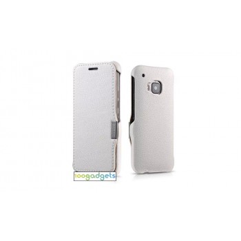 Кожаный чехол горизонтальная книжка (нат. кожа) для HTC One M9 Белый