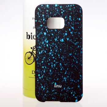 Пластиковый матовый дизайнерский чехол с голографическим принтом Звезды для HTC One M9 Голубой