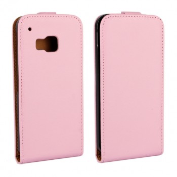 Чехол вертикальная книжка на пластиковой основе с магнитной защелкой для HTC One M9 Розовый