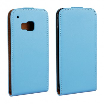 Чехол вертикальная книжка на пластиковой основе с магнитной защелкой для HTC One M9 Голубой