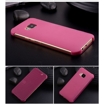 Точечный чехол смарт-флип с функциями оповещения для HTC One M9 Фиолетовый