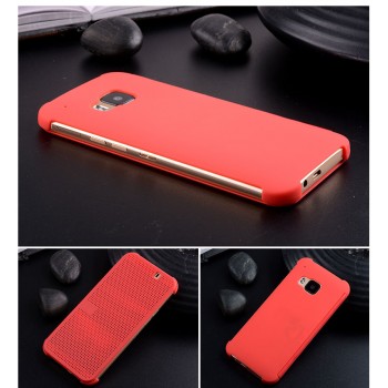 Точечный чехол смарт-флип с функциями оповещения для HTC One M9 Красный