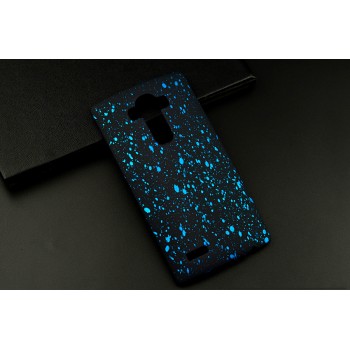 Пластиковый матовый дизайнерский чехол с голографическим принтом Звезды для LG G4 Голубой