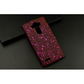 Пластиковый матовый дизайнерский чехол с голографическим принтом Звезды для LG G4 Пурпурный