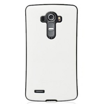 Силиконовый нескользящий чехол накладка текстура Кожа для LG G4 Белый