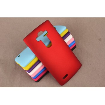 Пластиковый матовый непрозрачный чехол для LG G4 Красный