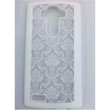 Пластиковый матовый орнаментальный чехол для LG G4 Белый