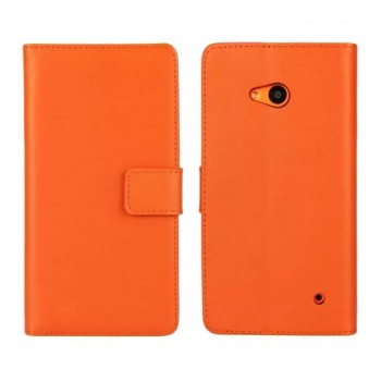 Чехол портмоне подставка с защелкой для Microsoft Lumia 640 Оранжевый