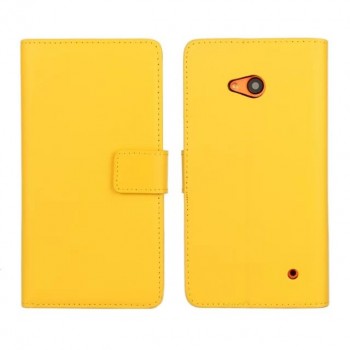 Чехол портмоне подставка с защелкой для Microsoft Lumia 640 Желтый
