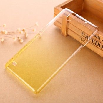 Пластиковый градиентный полупрозрачный чехол для Sony Xperia C4 Желтый